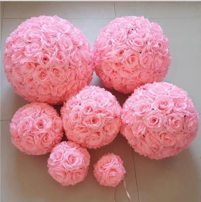 China Eco-friendly Wedding Decoration Flower Ball Artificial Flower Kissing Rose Ball 15cm to 60cm on sale for sale