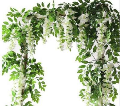 China Hotsale 2m Eco-friendly Artificial Decorative Wisteria Garland Flower Vine For Wedding Home Decoration for sale