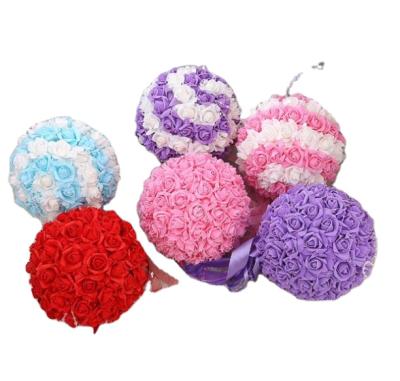 China Wholesale Handmade Eco-friendly PE Foam Rose Balls Decorative Artificial Red Rose Balls For Wedding Ceiling Decoration for sale