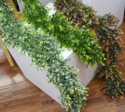 China Wholesale Plastic Garland Artificial Eucalyptus Leaves Vine For Wedding Decoration for sale