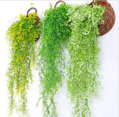 China Wholesale Eco-friendly Decorative Greenery Decorative Wall Hanging Plants Basket Wall Artificial Green Leaf for sale