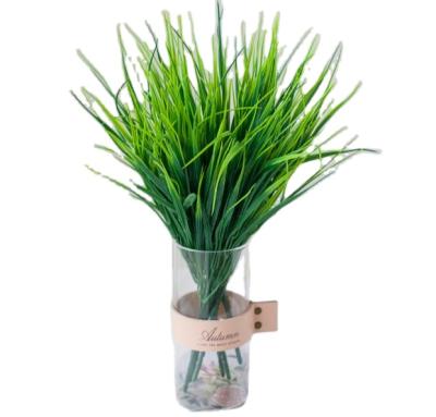 China Wholesale Desktop Plastic Decorative Plastic Plants Artificial Green Grass With 7 Branches for sale