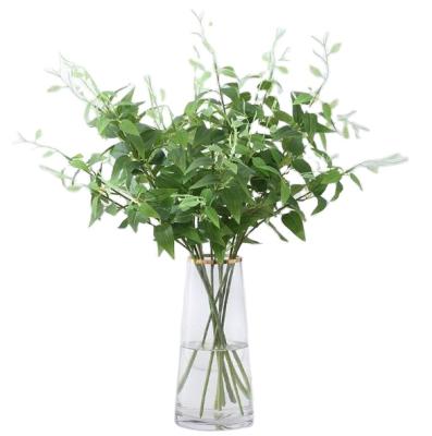 China Hotsale Home Honeysuckle Leaves Artificial Green Plants Clematis Plastic Leaf For Garden Decoratioin for sale