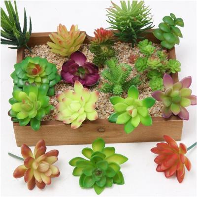 China Wholesale Assorted Small Fake Potted Eco-friendly Artificial Green Succulents Mini Plants DIY Plant For Office Decoration for sale