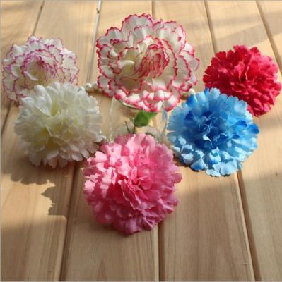 China Factory Sale DIY Eco-friendly Artificial Flower Heads Carnation Heads 9cm For Headband Or Flower Wall Making for sale