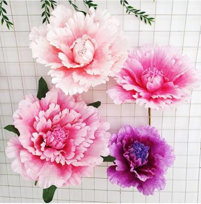 China New Style Eco-friendly Artificial Large Size Silk Flower Peony Decorative Giant Peony Standing Flowers For Wedding Decoration for sale