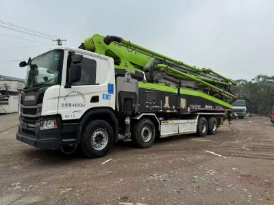 China 2021 Model Used Concrete Pump Truck Scania Chassis Zoomlion 63 Meter Concrete Pump for sale