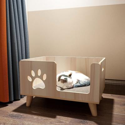 China High Quality Cooling Portable Easy To Clean Cat House Indoor Bed Wooden Pet Bed Dog Bed for sale