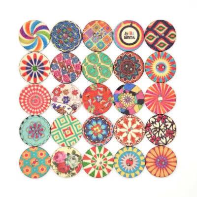 China Washable Retro Vintage High-rech Mini Wooden Buttons Painted Button 2 Hole for sale