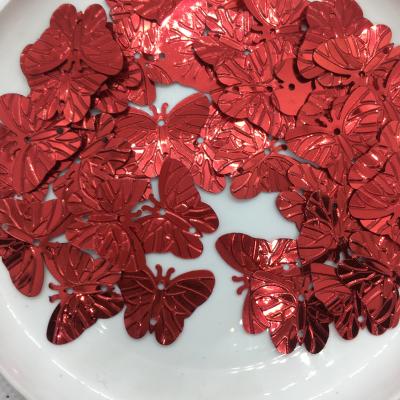 China Wholesale Abrasion Resistance Garment Accessories PVC CHOOSE 17*22cm Butterfly Shape Mix Color Decorative Sequins For Clothing for sale