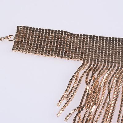 China Top sales new style alloy clavicle long crystal tassels necklace adorn for women for sale