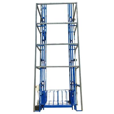 China Building Material Stores Hydraulic Single Cargo Lift Small Double Platform Goods Lift Home Warehouse Industrial Wall Mounted Elevator for sale