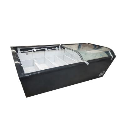 China PHIYOND DG-2000 680L Single-temperature Supermarket Large Capacity Commercial Display Sliding Glass Door Chest Island Freezer for sale