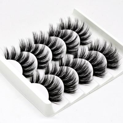 China Hot Sale 5Pairs 3D Thick Natural Thick False Eyelashes Long Eye Lashes Tapered Extension Makeup Beauty Tools for sale