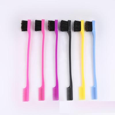 China Nondisposable Double Sided Edge Control Hair Comb Hair Styling Hair Brush Random Color for sale