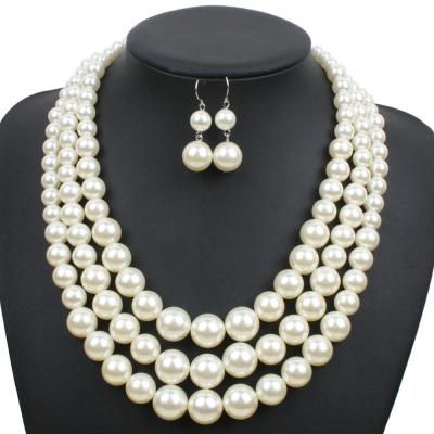 China /Wholesale hot classic personality fashion pearl necklace wild bride costume imitation jewelry jewelry sets beaded necklace for sale