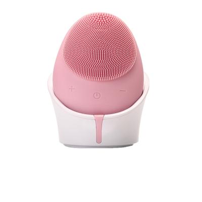 China Other Electric Rechargeable Super Soft Silicone Detergent Radio Wireless Face Massager Brush for sale