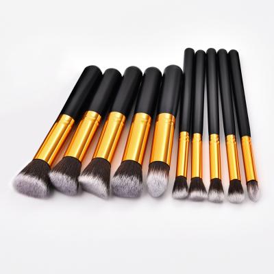 China Angular Blush Professional Makeup Brush Set 3 Color 10 Pcs / Lot Eyeliner Eyelash Eyebrow Blending Brush For Makeup Tool for sale