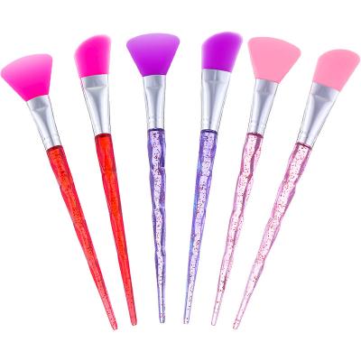 China Professional Facial Mask Brush 6 Colors 2Pc Silicone Facial Mask Brush Mask Stirring Soft Silicone Makeup Brush Pincel Maquiagem Brush for sale