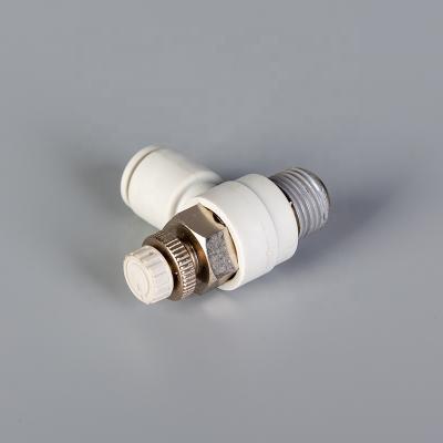 China Factory White Thread Pneumatic Air Valve Connector Flow Control Coupling Plastic Fittings for sale