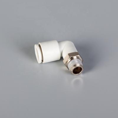 China 4-16mm PL Pipe Port Elbow Male Thread 1/4 Plastic Recess Pneumatic Fittings PL Fittings for sale