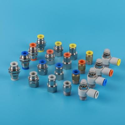 China Pneumatic Fittings One-contact Pneumatic Fitting Male Thread Air Male Straight Hose Connector Straight Pneumatic PC for sale