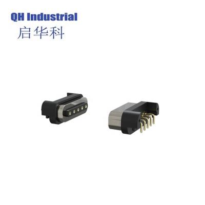 China Right Angle Magnetic Pogo Pin 2A Pin 12V Electronic Devices Pin 5 Connector for sale