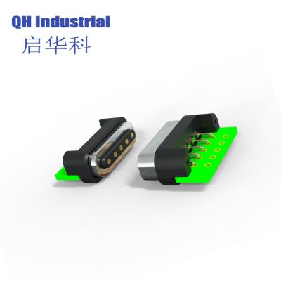 China Factory 5 pin magnetic pogo pin data male and female electrical plug DC power magnetic charging connector with PCB for sale