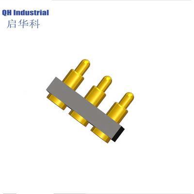 China Male And Female PCB 3pin 2.54mm Pitch 4.0mm SMT Pogo Pin Connector 2A for sale