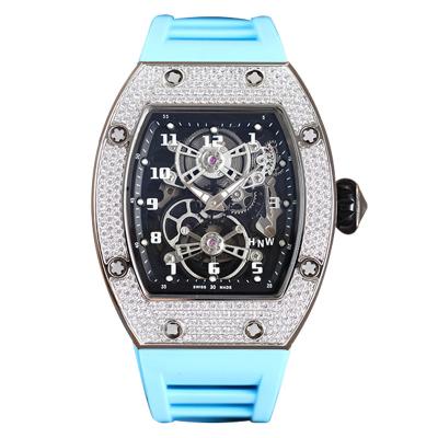 China Luxury Personalized Waterproof Luminous Full Automatic Mechanical Watch Day/Date Watch RM017 Full Diamond Large Dial Men's Watch for sale