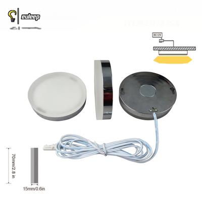 China Modern DC12V Bottom Magnet Led Display Light Led Puck Light For Cabinet Light for sale