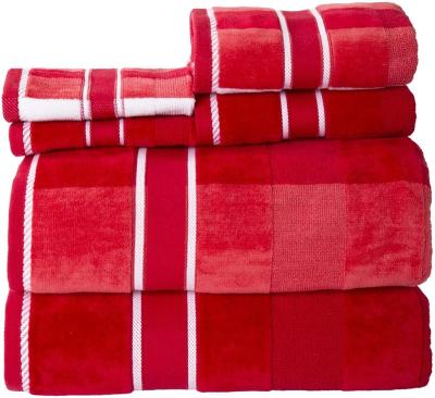 China 6 Piece Child Safe Child Safe High Quality Red Towel Sets Christmas Custom Luxurious Machine Washable Oversized Sublimation Bath Towel Sets for sale