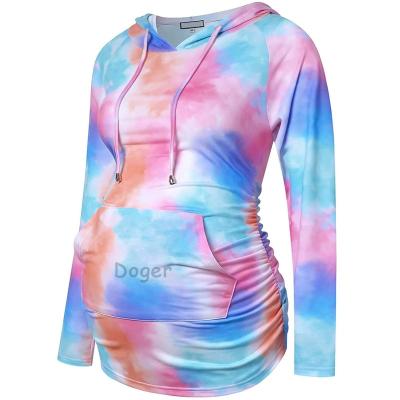 China Custom Women's Skin Care Cotton Hoodie Dress Radiation Protection Modal Plus Size Tie Dye Activewear Maternity Hoodie Full Clothes for sale