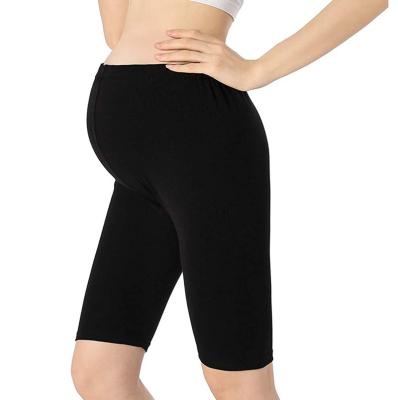 China Custom Made 100% Pregnant Breathable High Quality Cotton Maternity Yoga Shorts Belly 4 Way Cuffs Care Tight Pregnancy Stretch Shorts Gaiters for sale