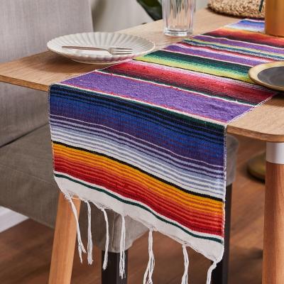 China Wholesale Custom Woven Fabric Size ECO Anti-pilling Stripe Pattern Plus Mexican Blankets for sale