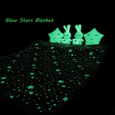 China Anti-pilling Popular Wholesale High Quality 3d Emboss Mink Flannel Glow in Dark Spray Blanket for sale