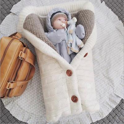 China Amazon Antibacterial Warm Winter Crochet Baby Fashionable Knitted Newborn Sleeping Bag In Stock for sale