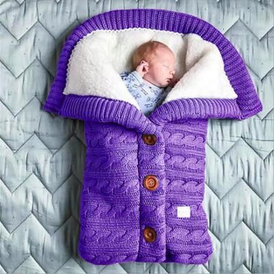 China 2019 Antibacterial Single Crochet Sheepskin Sherpa Double Layer Baby Weighted Sleeping Bags for sale