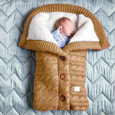 China 2019 Autumn Winter Stroller Wool New Luxury Born Baby Sleeveless Sleep Wrap Bag for sale