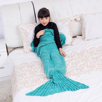 China Anti-pilling soft girl children crochet knitted custom mermaid tail style caps production for sale