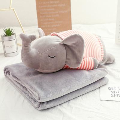 China Anti-pilling High Quality Running Plush Toy Elephant Fleece Throw Plush Blanket 2 Pieces for sale