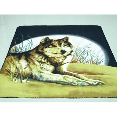 China 3d Wolf Dog Cat Tiger Giraffe Photo Digital Printing Baby Animal Adult Anti-pilling Throw Blanket for sale