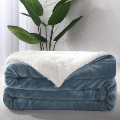 China Anti-pilling 100 High Quality Mink Sherpa Fleece Luxury Double Side Polyester Fabric 8kg Blanket for sale