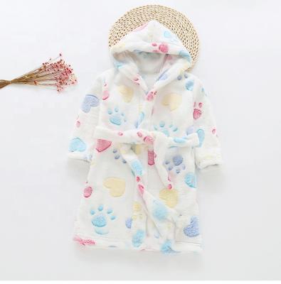 China Hot Sale QUICK DRY Cheap Organic Cotton Baby Kids White Pink Animal Bathrobe for sale