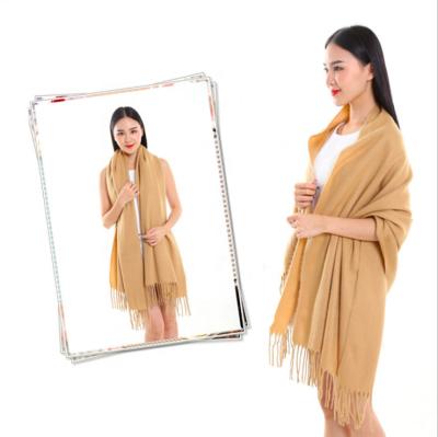 China Home Textile Wholesale Winter Color Cashmere Custom Wool Pashmina Other Scarves And Shawls for sale