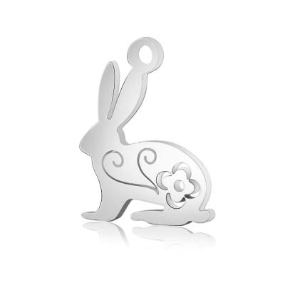 China Environmental Friendly Fully Polished Stainless Steel Jewelry DIY Pendant Making Rabbit Charms for sale