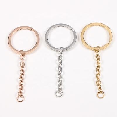 China 30*75mm DIY Key Chain Environmental Friendly Mirror Polished Ring Stainless Steel Jewelry Key Chain For DIY for sale