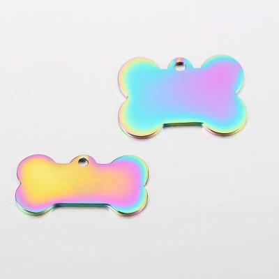 China Environmental Friendly Hot Sales Mirror Polished Rainbow Color DogTag Pendant Blank Stamp Charms for sale