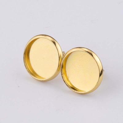 China Environmental Friendly Stainless Steel Gold Color Rose Gold Color DIY Jewelry Findings 8/10/12MM Earrings Tray for sale