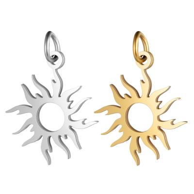 China Environmental Friendly Mirror Polished Gold Plated Stainless Steel Custom Sun Sun Charms Pendant for sale